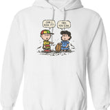 Can I Kick It Hoodie - Retro Graphic Pullover Hoodie for Men & Women - White