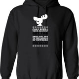 Can I Refill Your Eggnog Hoodie - Retro Graphic Pullover Hoodie for Men & Women - Black