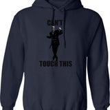 Can't Touch This Hoodie - Retro Graphic Pullover Hoodie for Men & Women - Navy