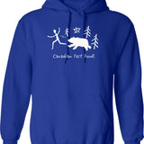 Canadian Fast Food Hoodie - Retro Graphic Pullover Hoodie for Men & Women - Blue