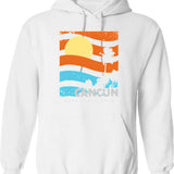 Cancun Vibe Hoodie - Retro Graphic Pullover Hoodie for Men & Women - White