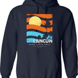 Cancun Vibe Hoodie - Retro Graphic Pullover Hoodie for Men & Women - Navy