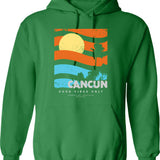 Cancun Vibe Hoodie - Retro Graphic Pullover Hoodie for Men & Women - Green