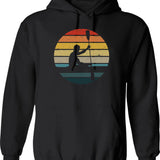 Canoeing Silhouette On A Distressed Retro Sunset Product Hoodie - Black