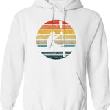 Canoeing Silhouette On A Distressed Retro Sunset Product Hoodie - White