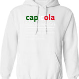Capicola Gabagool Flag Description Hoodie - Retro Graphic Pullover Hoodie for Men & Women - White