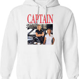 Captain Sandy Hoodie - Retro Graphic Pullover Hoodie for Men & Women - White