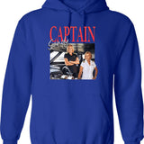 Captain Sandy Hoodie - Retro Graphic Pullover Hoodie for Men & Women - Blue