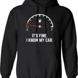 Car Gas Gauge On Empty Low Fuel Funny Hoodie - Black