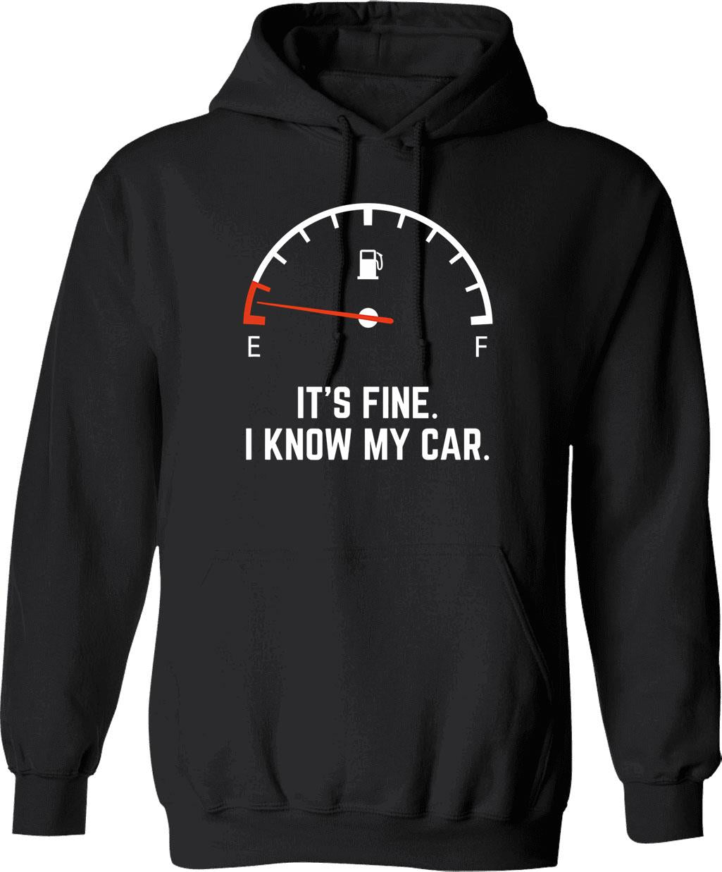 Car Gas Gauge On Empty Low Fuel Funny Hoodie - Black
