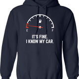 Car Gas Gauge On Empty Low Fuel Funny Hoodie - Navy