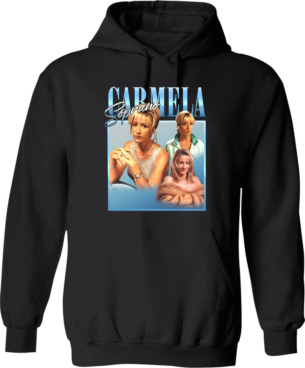 Carmela Soprano Classic Graphic Pullover Hoodie - Black