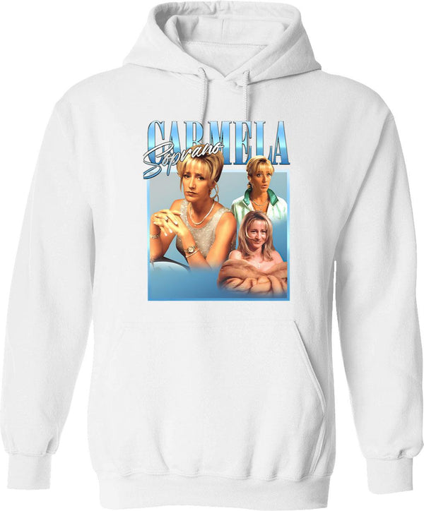 Carmela Soprano Classic Graphic Pullover Hoodie - White