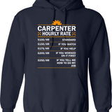 Carpenter Hourly Rate Funny Vintage Mens Womens Hoodie - Navy