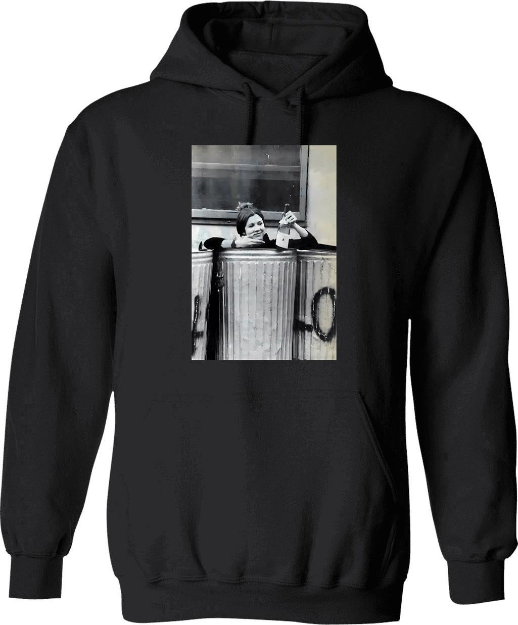 Carrie Fisher In A Trash Can Hoodie - Black