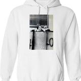 Carrie Fisher In A Trash Can Hoodie - White