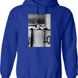 Carrie Fisher In A Trash Can Hoodie - Blue
