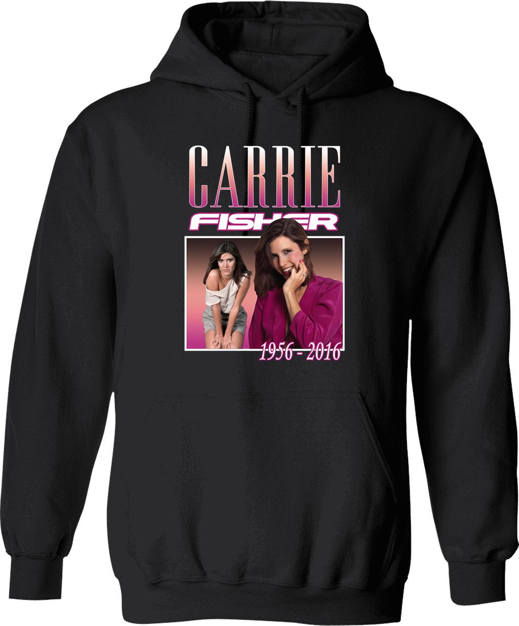 Carrie Fisher Retro Shirt Hoodie - Black