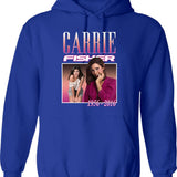 Carrie Fisher Retro Shirt Hoodie - Blue
