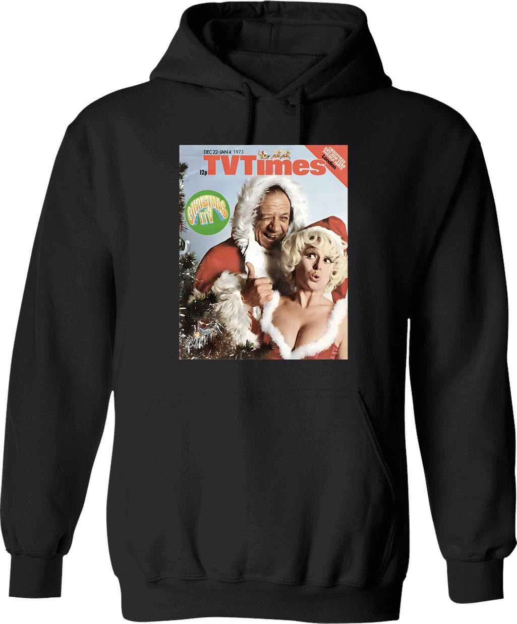 Carry On Christmas Hoodie - Retro Graphic Pullover Hoodie for Men & Women - Black