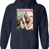Carry On Christmas Hoodie - Retro Graphic Pullover Hoodie for Men & Women - Navy