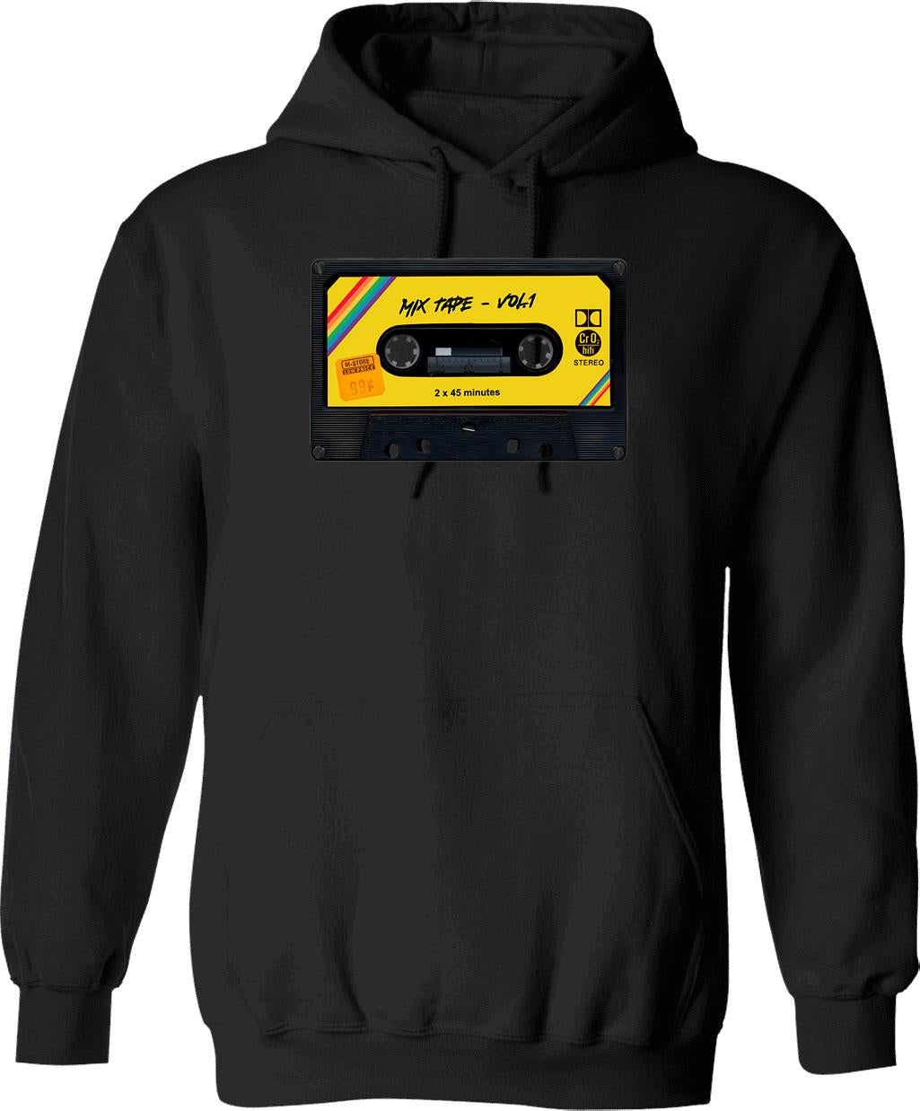Cassette Tape Nostalgy Retro Cool. Hoodie - Black