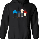 Cast Outlines Hoodie - Retro Graphic Pullover Hoodie for Men & Women - Black