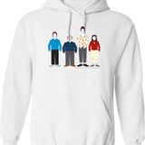 Cast Outlines Hoodie - Retro Graphic Pullover Hoodie for Men & Women - White