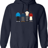 Cast Outlines Hoodie - Retro Graphic Pullover Hoodie for Men & Women - Navy