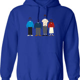 Cast Outlines Hoodie - Retro Graphic Pullover Hoodie for Men & Women - Blue