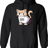 Cat Neco Arc Graphic Pullover Hoodie - Black
