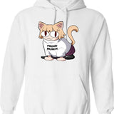 Cat Neco Arc Graphic Pullover Hoodie - White