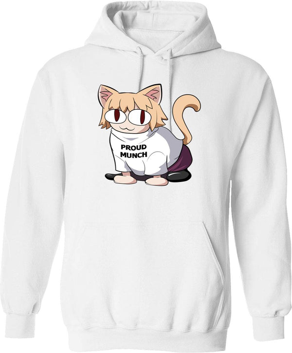 Cat Neco Arc Graphic Pullover Hoodie - White