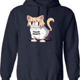 Cat Neco Arc Graphic Pullover Hoodie - Navy