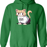 Cat Neco Arc Graphic Pullover Hoodie - Green