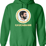 Caucasian Caucasians Pride Vintage Funny Hoodie - Retro Graphic Cosy Pullover - Green
