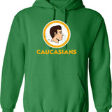 Caucasians Football Hoodie - Retro Graphic Pullover Hoodie for Men & Women - Green