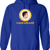 Caucasians Football Hoodie - Retro Graphic Pullover Hoodie for Men & Women - Blue