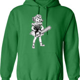 Chainsaw Girl On Black Hoodie - Retro Graphic Pullover Hoodie for Men & Women - Green