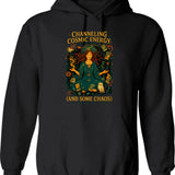 Channeling Cosmic Energy (and Some Chaos) Art Nouveau Hoodie (1) - Black