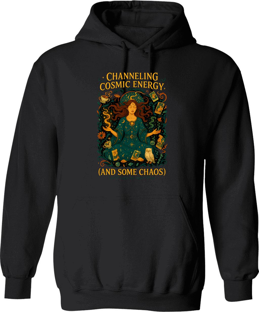 Channeling Cosmic Energy (and Some Chaos) Art Nouveau Hoodie (1) - Black