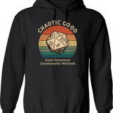 Chaotic Good Good Intentions Hoodie - Retro Graphic Pullover Hoodie for Men & Women - Black
