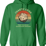 Chaotic Good Good Intentions Hoodie - Retro Graphic Pullover Hoodie for Men & Women - Green