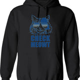 Check Meowt Hoodie - Retro Graphic Pullover Hoodie for Men & Women - Black
