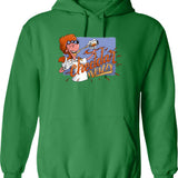 Cheddar Whizzy Hoodie - Retro Graphic Pullover Hoodie for Men & Women - Green