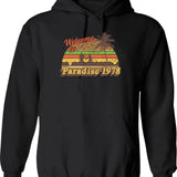 Cheesburger In Paradise 1978 Hoodie - Retro Graphic Pullover Hoodie for Men & Women - Black