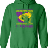 Cheese Devouring Machine Rat Hoodie - Retro Graphic Pullover Hoodie for Men & Women - Green