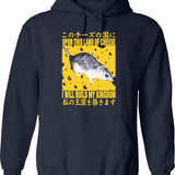 Cheese Kingdom Rat Hoodie - Retro Graphic Pullover Hoodie for Men & Women - Navy