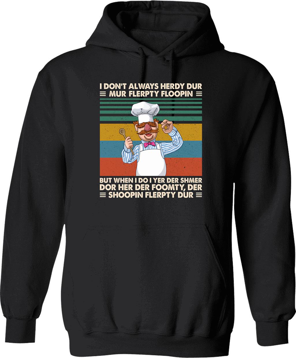 Chef Vert Der Ferk Hoodie - Retro Graphic Pullover Hoodie for Men & Women - Black