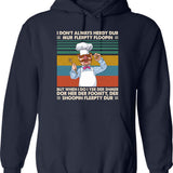 Chef Vert Der Ferk Hoodie - Retro Graphic Pullover Hoodie for Men & Women - Navy